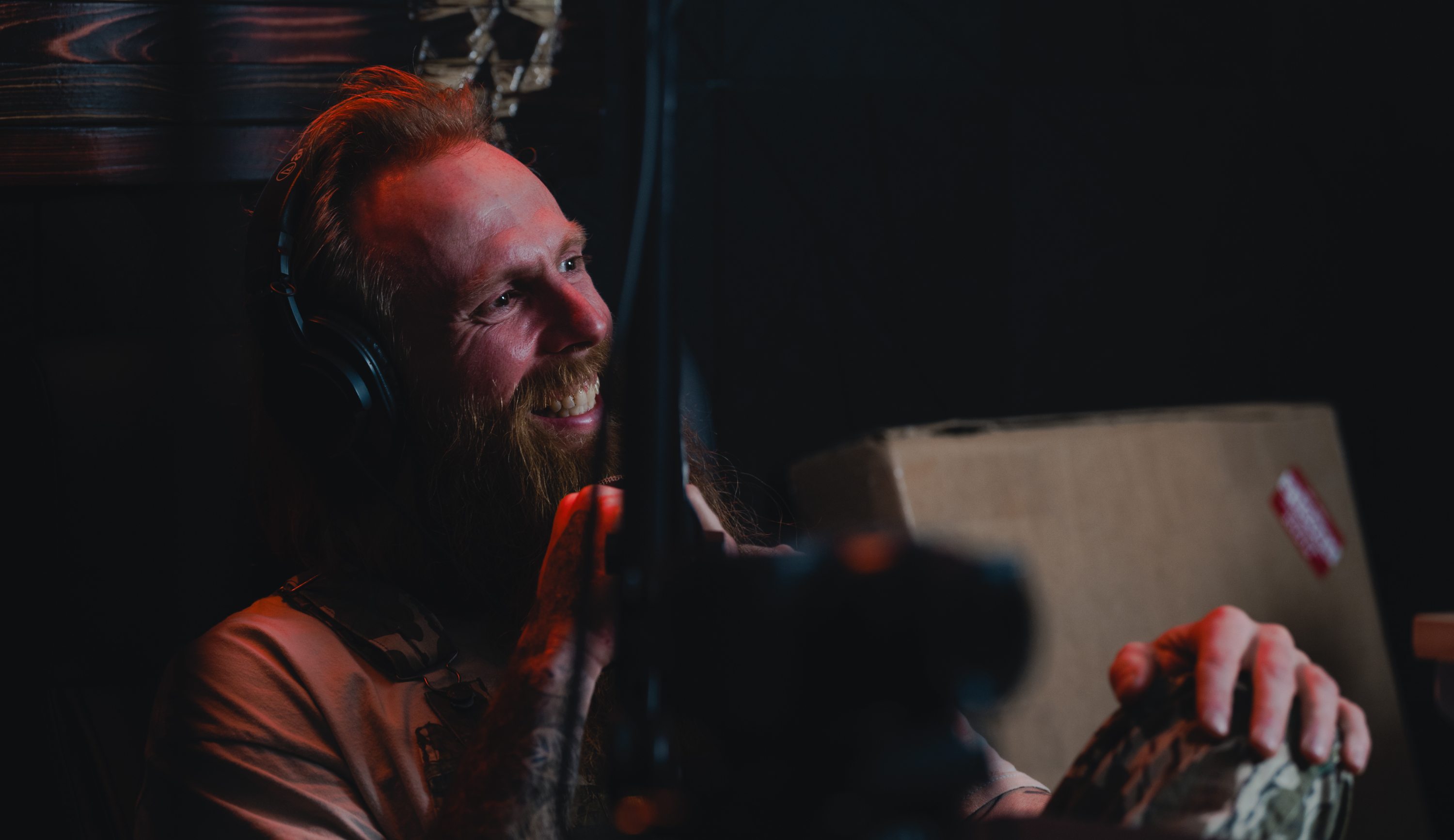 Chadd Wright in the podcast studio